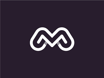 M letter line logo logotype m symbol