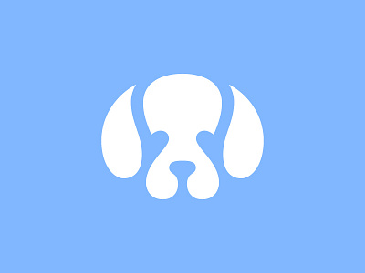 Puppy animal dog logo mark negativespace puppy symbol