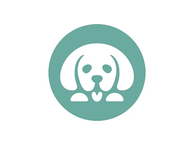 Puppy animal dog logo negativespace mark puppy symbol