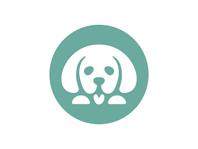Puppy animal dog logo negativespace mark puppy symbol