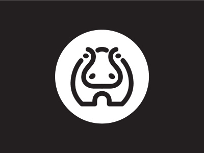 Hipppo animal elephant icon line logo mark symbol