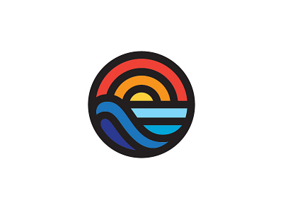 Sunset line logo mark sea sun symbol