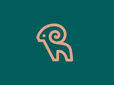 Aries animal line logo logos mark ram symbol