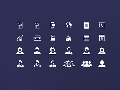 Icon Collection client work design icons illustrations interactive purple wdg web development group