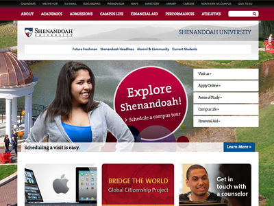 Shenandoah University awesome shenandoah university website