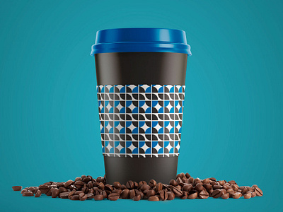 S coffee cup coffee cup logo mockup pattern