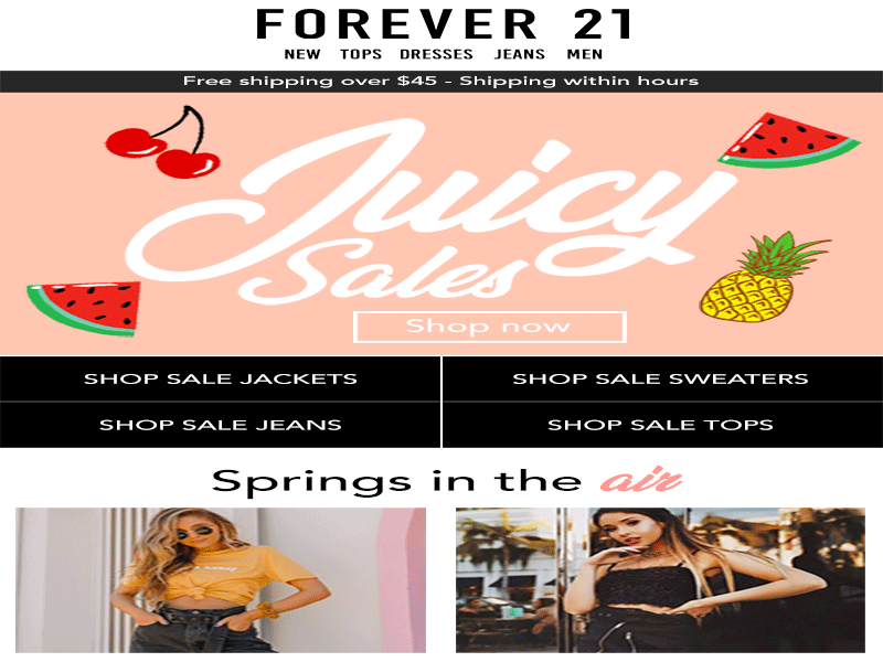 Forever21 Email Blastcropped email blast gif photoshop