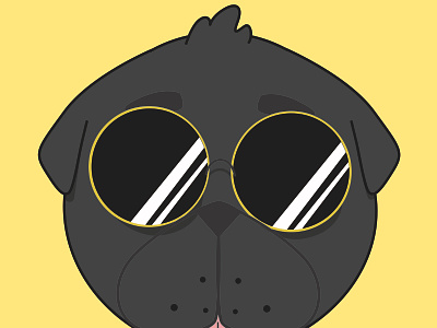 Black Pug design illustration illustrator pug