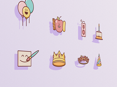 Birthday Icons branding design icon illustration ui
