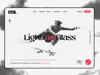 Light as Glass* | Landing Page branding dailyui design effect graphic design graphicdesign heroimage landing page logo minimal ui ux website