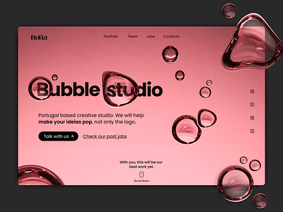 Bubble Studio | Landing page agency brand branding creative dailyui design graphic design graphicdesign hero section landing page logo minimal minimalui page ui uichallenge uiinspiration ux web website