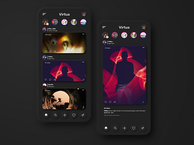 App concept for social network app branding challenge concept dailyui dark darkmode darkui design graphicdesign ios minimal social socialnetwork trends ui ux web