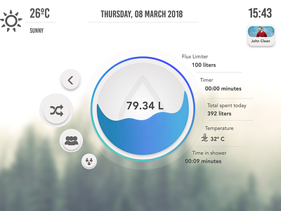 UI for bathroom shower app