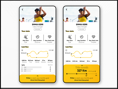 App for runners [Profile stats menu]