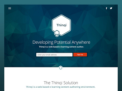 Thinqidribbble branding clean elearning minimal poly simple thinqi website