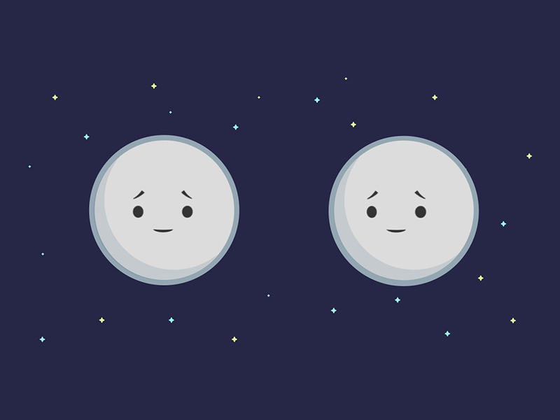Little Moon Face Expression Test animated cute emotion gif happy little moon planet space stars universe