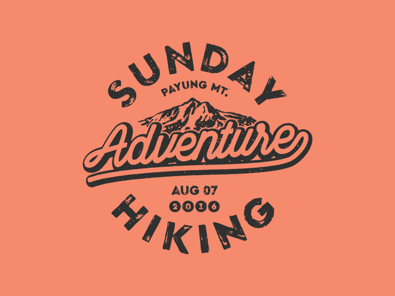 Sunday Hiking adventure outdoor mark logomark logo hiking sunday