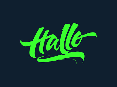 Say Hallo! custom hallo lettering neon typography vector