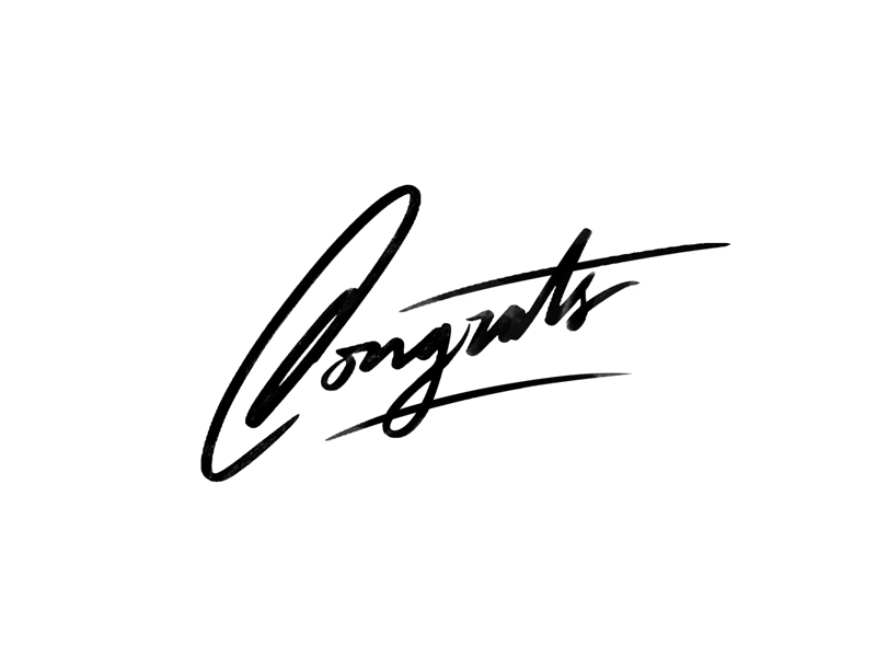 Congrats! animation calligraphy dribbble invites giveaway invites lettering minimal typography