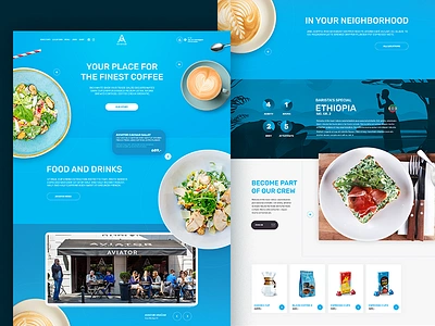 Aviator Coffee Explorer Frontpage design coffee design ui web web design