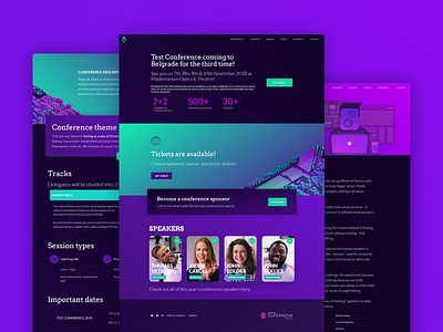 Web design for Belgrade Test Conference 2018 branding ui web web design