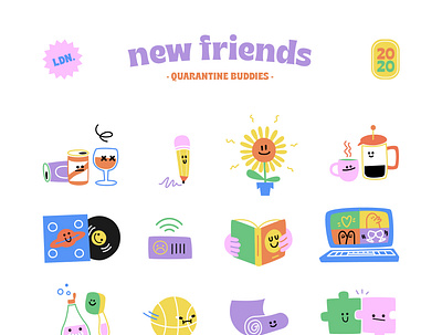 Quarantine friends friends quarantine vector vector illustration