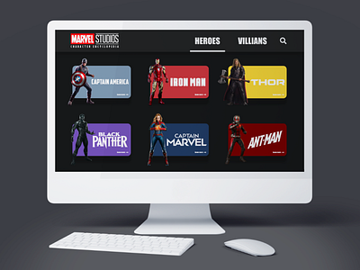 Marvel Studios: Character Encyclopedia website concept