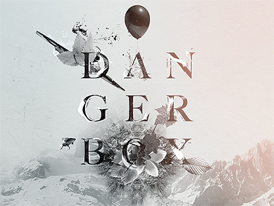 Dangerbox splash page balloon dangerbox logotype splash typography