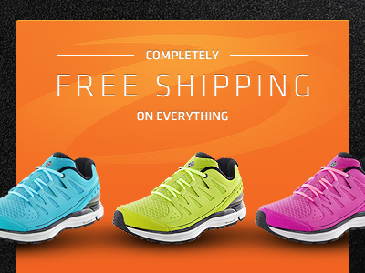 Free Shipping Module call to action colorful orange shoes typography