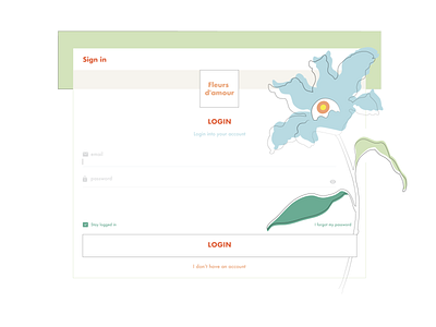 Fleurs d'amour colors design flowers illustration interface ui ux web