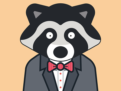 Raccoon in a suit bowtie cute raccoon suit
