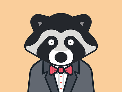 Raccoon in a suit with a bowtie animal bowtie cute raccoon suit