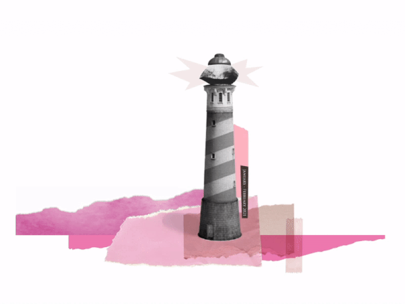 #099 Lighthouse Collage abstract black collage collageart dribble flat illustration mixed vector коллаж