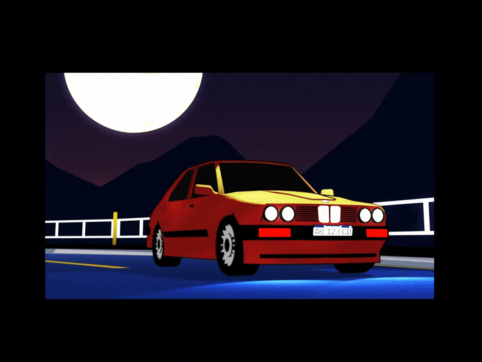 #132 Car / Indie Anime by Blender 3D & After Effects 90s anime black blender car cartoon lights retro street vintage