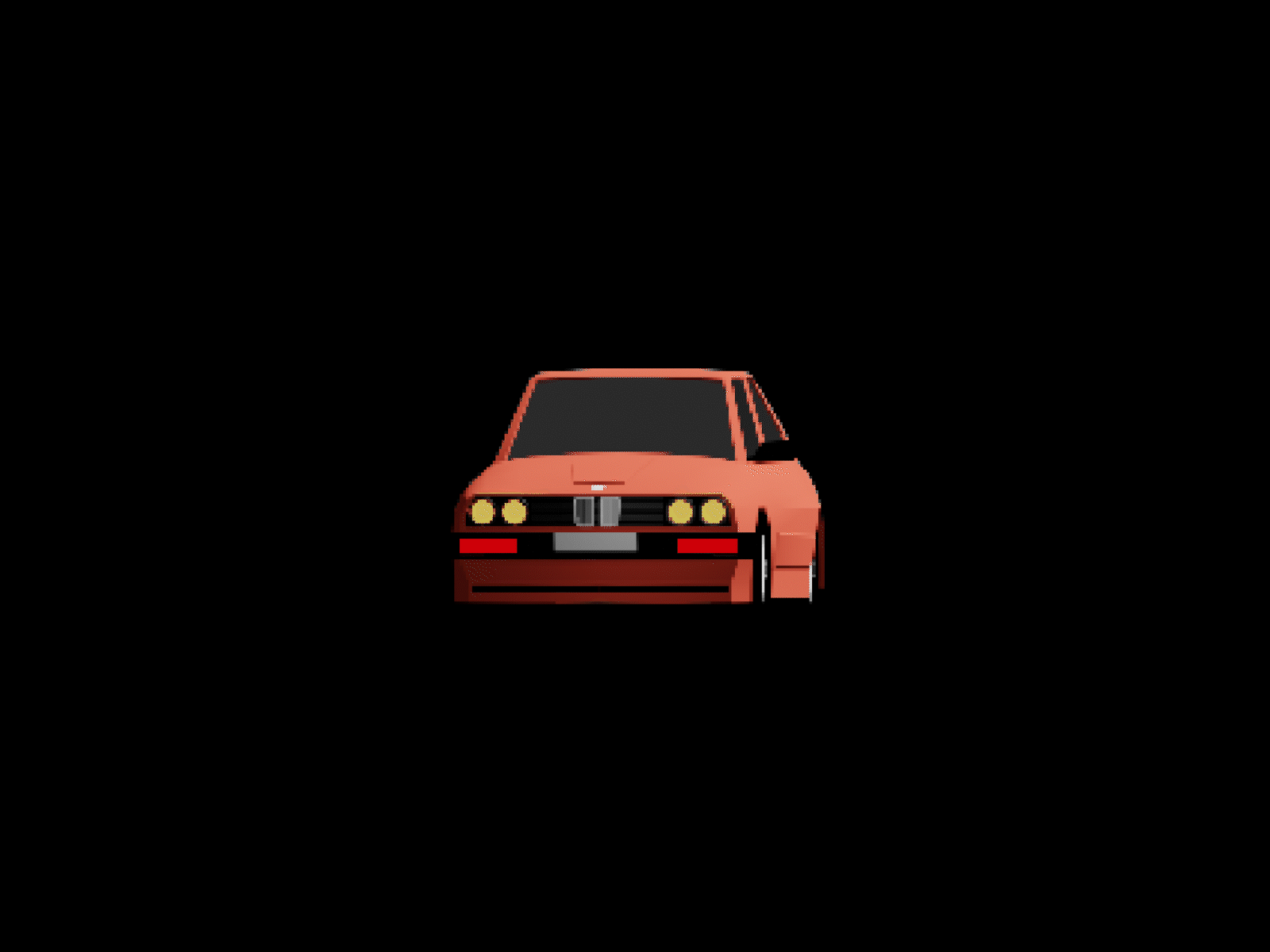 #135 8bit aAnimation by Blender3D / First experience / BMW E30 3d 3dart 8bit black blender bmw car dribble e30 flat illustration pixel pixelart red car