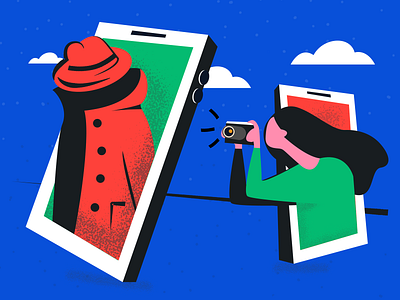 #049 Stalkering 2d abstract clouds digital illustration dribble illustration paparazi screenshot searching spy spying stalkering tinder vector