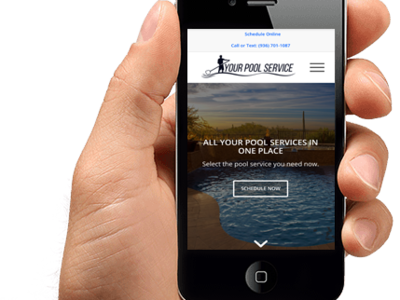 Iphone-hand Yourpoolservice Mockup Website design mockup website