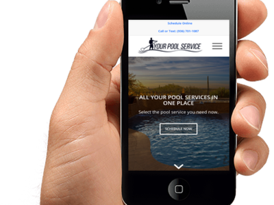 Iphone-hand Yourpoolservice Mockup Website