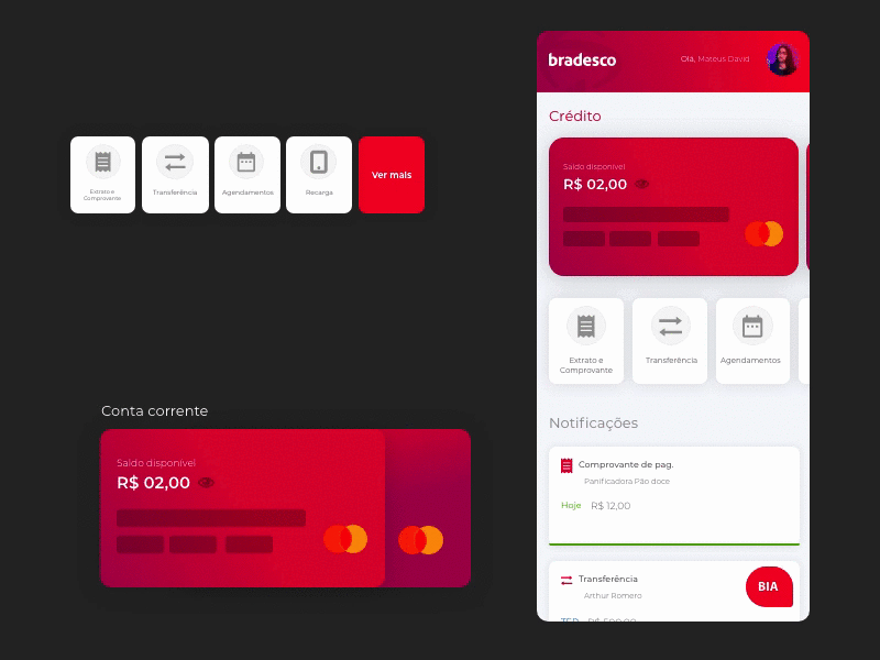 Redesign application bank bradesco adobe adobexd bank design motion redesign redesign concept uiux xd