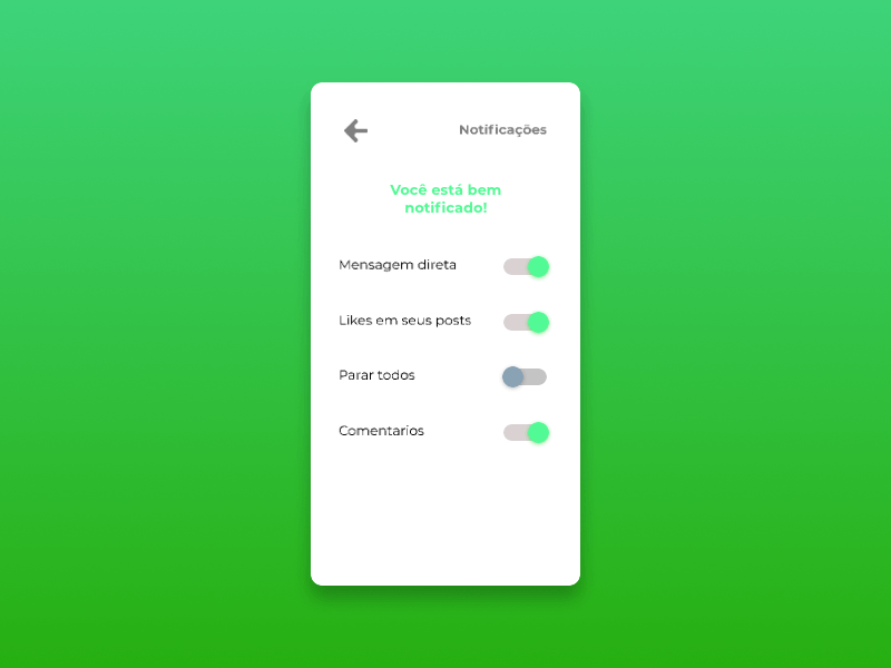 notification setting - Daily Ui 7 adobe illustrator dailyui dailyuichallenge design illustrator motion principle ui uidesign uiux