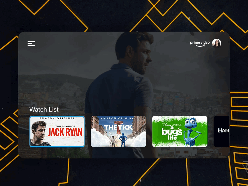 Amazon Tv App - Daily Ui 25 dailyui design motion ui uidesign uiux ux xd xd design xddailychallenge