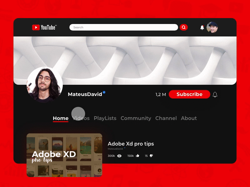 Subscribe Youtube - DailyUI 26 dailyui design motion ui uidesign uiux ux xd xd design xddailychallenge