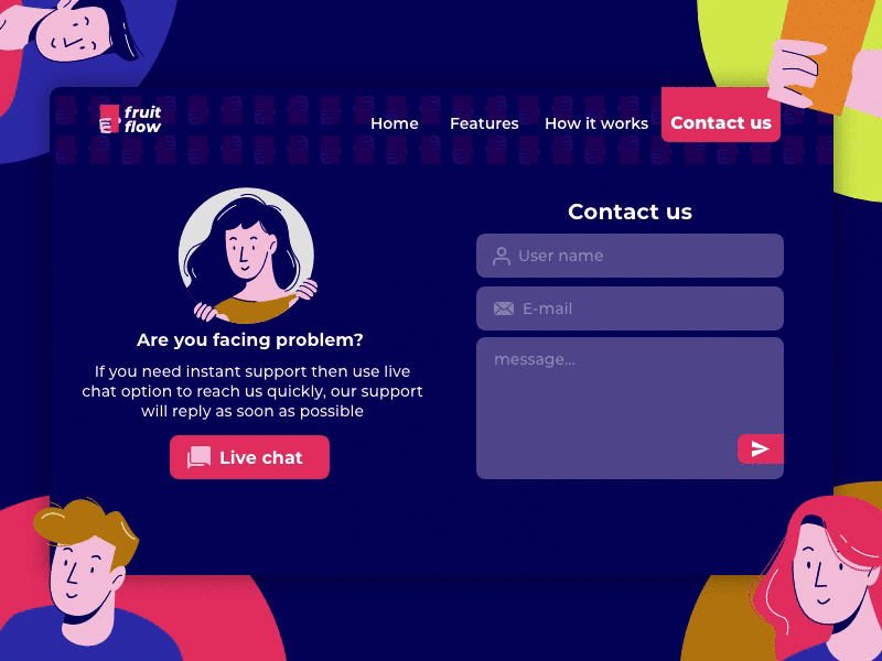 Contact us - Daily UI 28 dailyui design illustration motion uidesign uiux vector xd xd design xddailychallenge