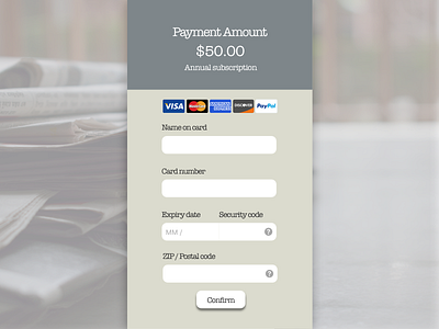 Credit Card Info Empty State 100 daily ui 100 day challenge newspaper app typography ux design