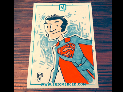 Man of Steel analog sketch cards superhero