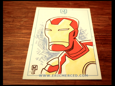 Ironman 3 Sketch Card analog art cartoon comics marvel sketch card