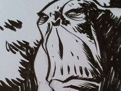 Swamp Thing analog comics inking sketch