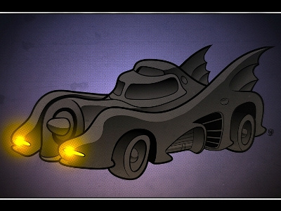Batmobile batman comics illustration ipad movies