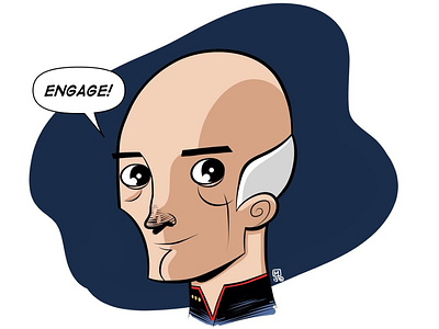 Captain Picard cartoons digital ipad scifi