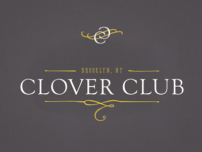 Clover Club Mark & Logo Concept brooklyn cocktail bar logo rebrand script